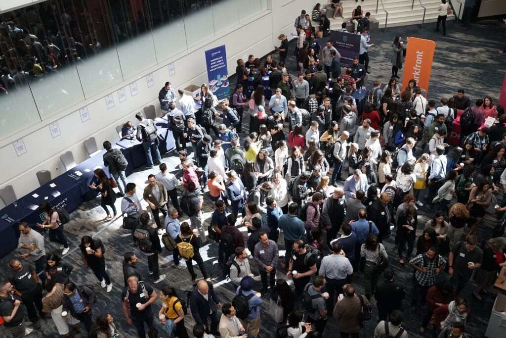 Crowd of people at a conference
