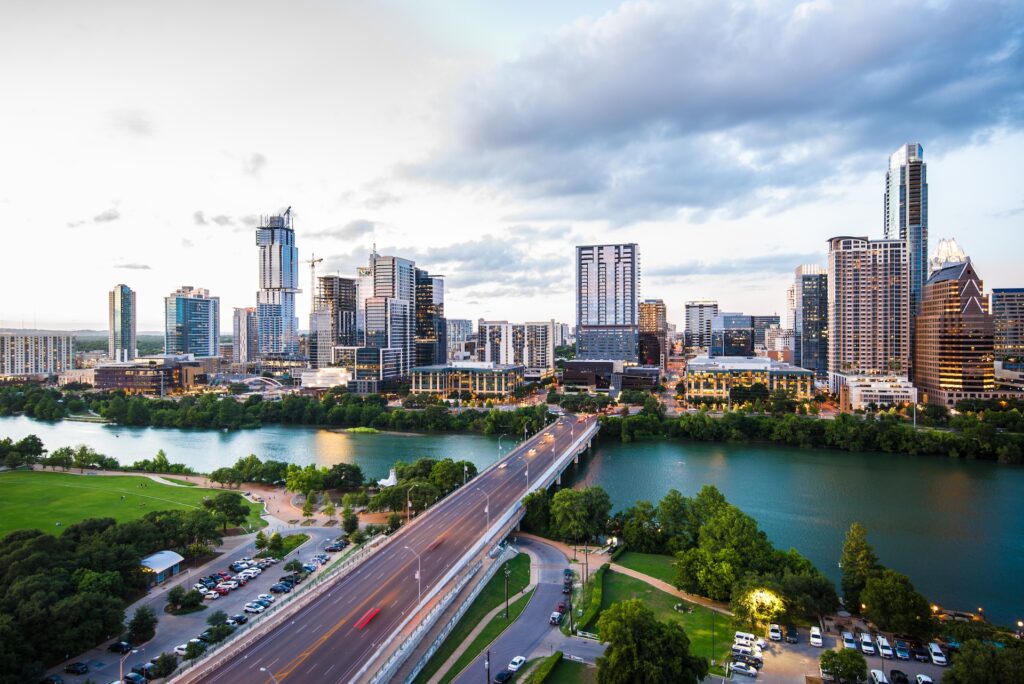 Houston Texas at dusk