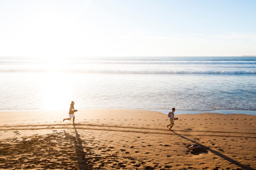 running on the beach