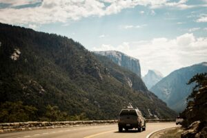 Vehicle on the road in Yosemite
