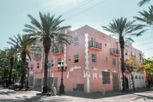 Pink building in Little Havana