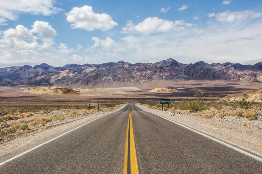 Open road in Death Valley, USA