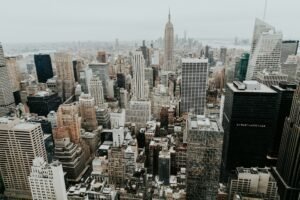 New York skyscrapers from above